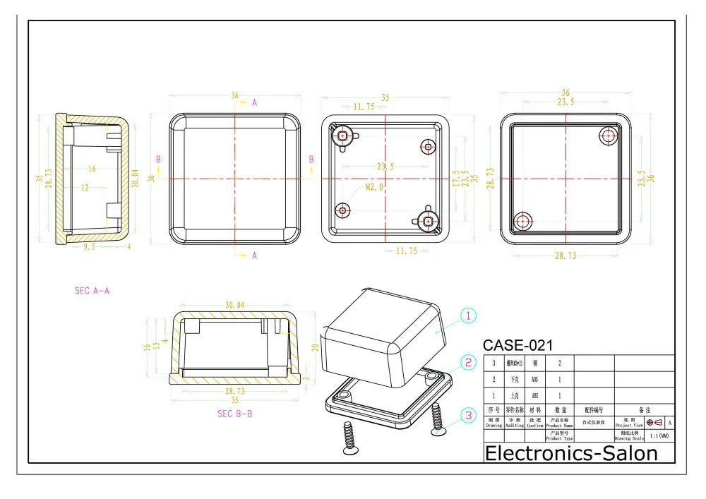

Small Desk-top Plastic Enclosure Box Case,Black, 36x36x20mm, HIGH QUALITY