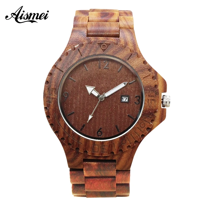 

Уникальные часы из красного дерева для мужчин и женщин, мужские часы с автоматическим календарем, кварцевые деревянные мужские часы, женский, для пар, Роскошные наручные часы известного бренда