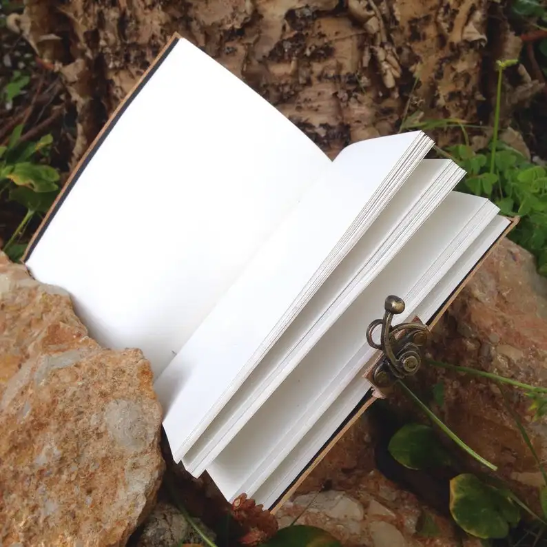 Дневник из натуральной козьей кожи ручная работа тиснение с волшебными двумя