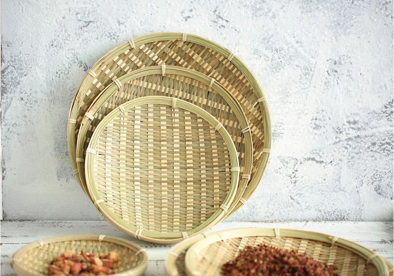 Высококачественная бамбуковая корзина винтажная ручная работа Бамбуковая