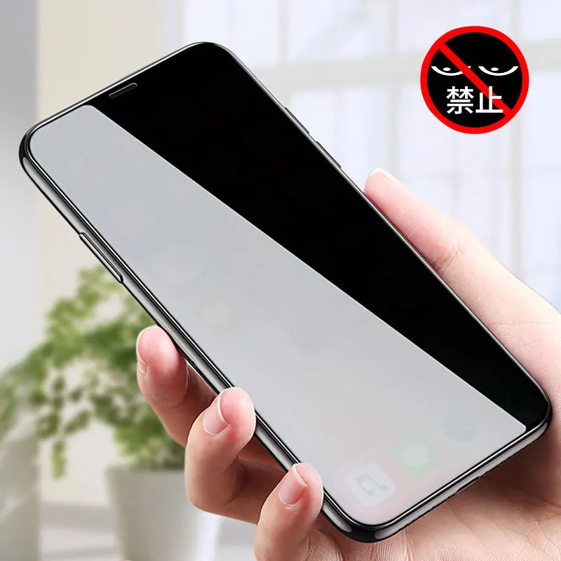 Антишпионское стекло для iPhone X XS XSMax XR закаленное 5D полное покрытие Защита экрана 7