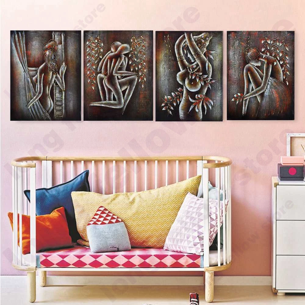 Ретро домашний декор портрет настенный художественный принт бронзовая