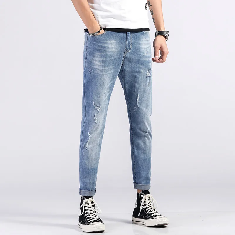 Лето 2019 новые джинсы мужские брендовые рваные для мужчин dsq обтягивающие брюки
