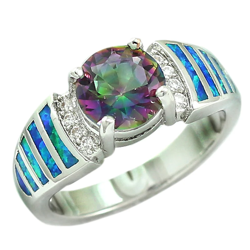 HAIMIS 2017 модные ювелирные изделия Синий огненный опал Радужный камень