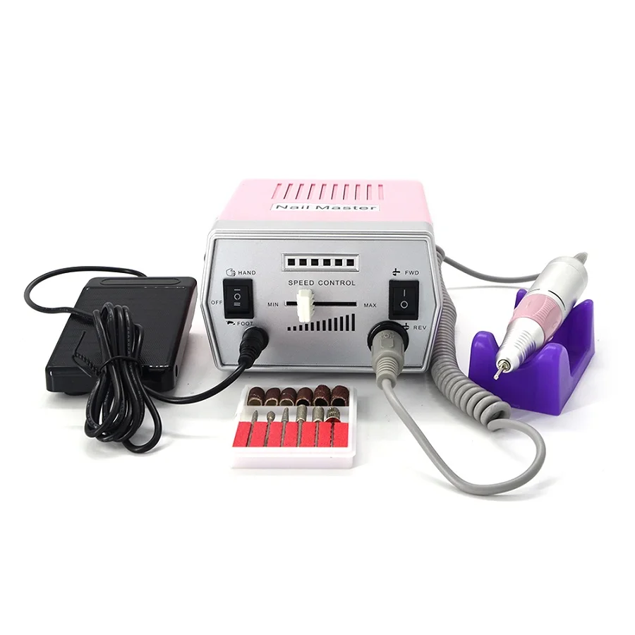 pink uk plug Розовый коробка формы, профессиональный электрический Фрезер дизайном безопасности, защита от перегрузки для ногтей оборудование-гвоздь Полировочная машина высокой скорости шум небольшая вибрация стабильный - Цвет: pink uk plug