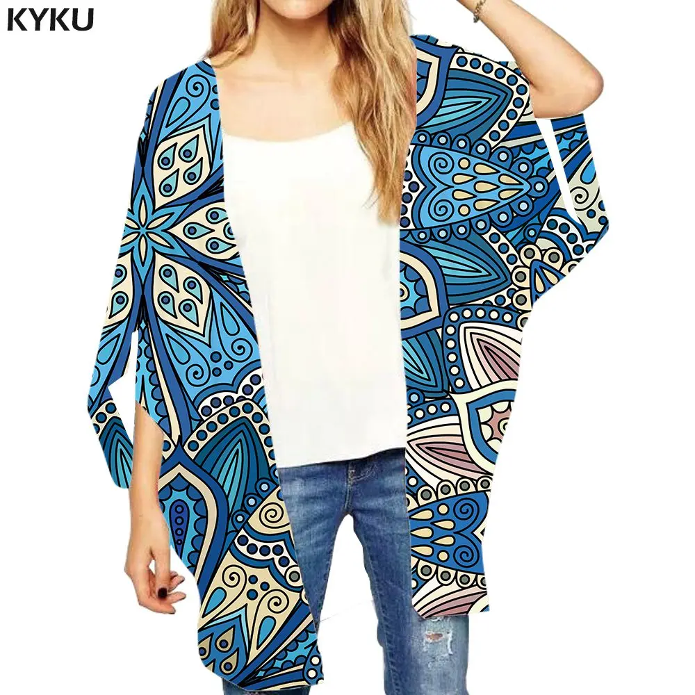 Blouse 07 KYKU, музыкальное свободное кимоно, женская блузка с открытой строчкой, Черная Женская шаль, Harajuku, свободная одежда, готические рубашки, женская одежда - Цвет: Blouse 07
