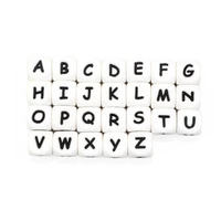 joepada 10pcs letter silicone beads 12mm chewing alphabet baby teether for diy personalized name teething pacifier chain