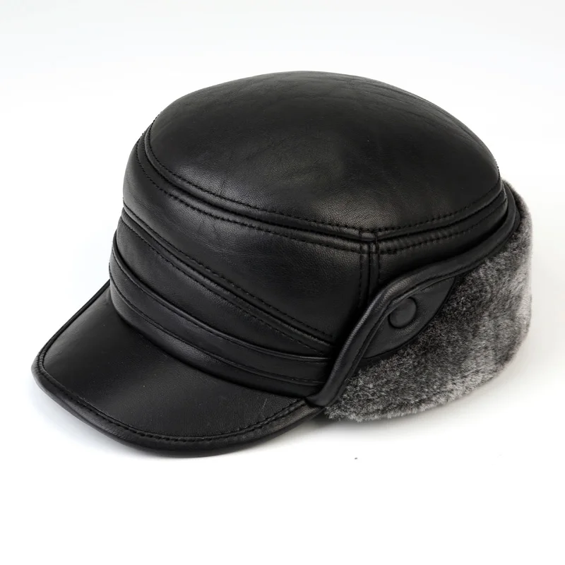 Шапка для пожилых людей мужчин среднего возраста зимняя шапка из овечьей кожи