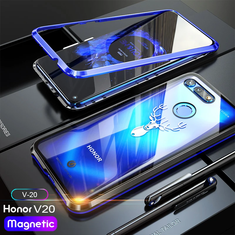 Магнитный адсорбционный чехол для Huawei Honor View 20 корпус из сплава металлическая