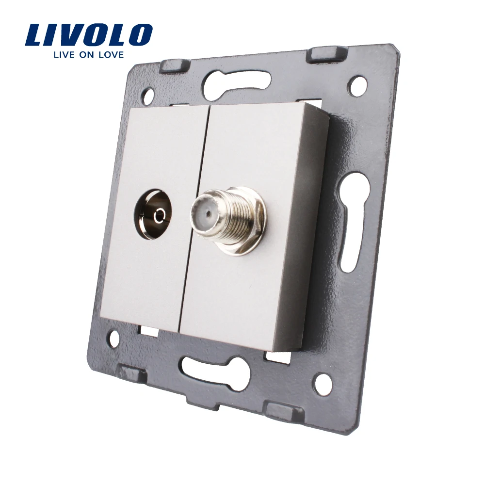 Livolo ЕС Стандартный Гнездо Аксессуар Для товары DIY, База гнездо ТВ+ SA ТВ разъем VL-C7-1VST-11