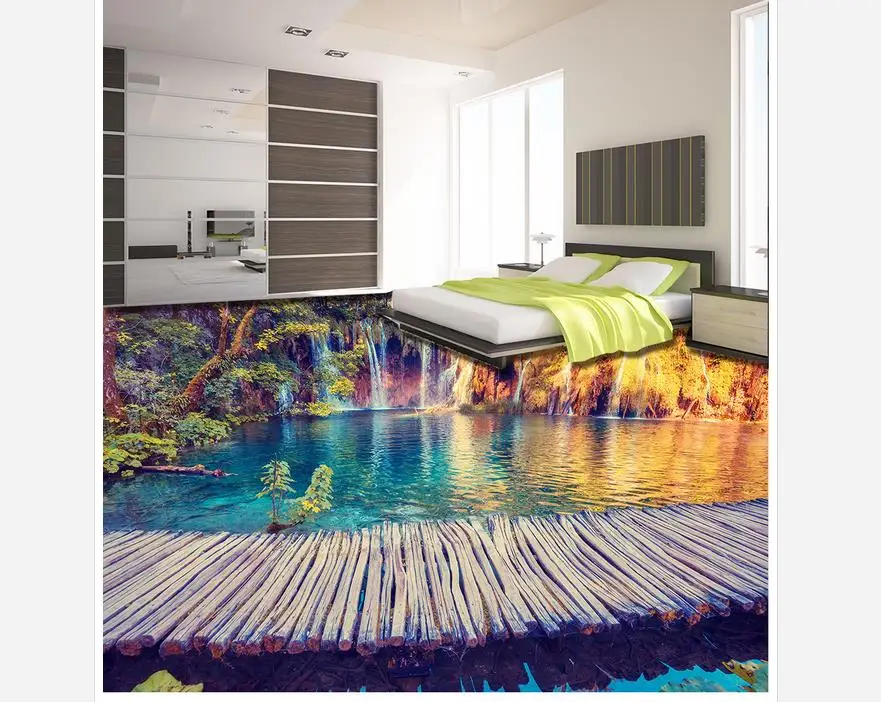 Водоустойчивое напольное украшение дома поток деревянная напольная плитка для