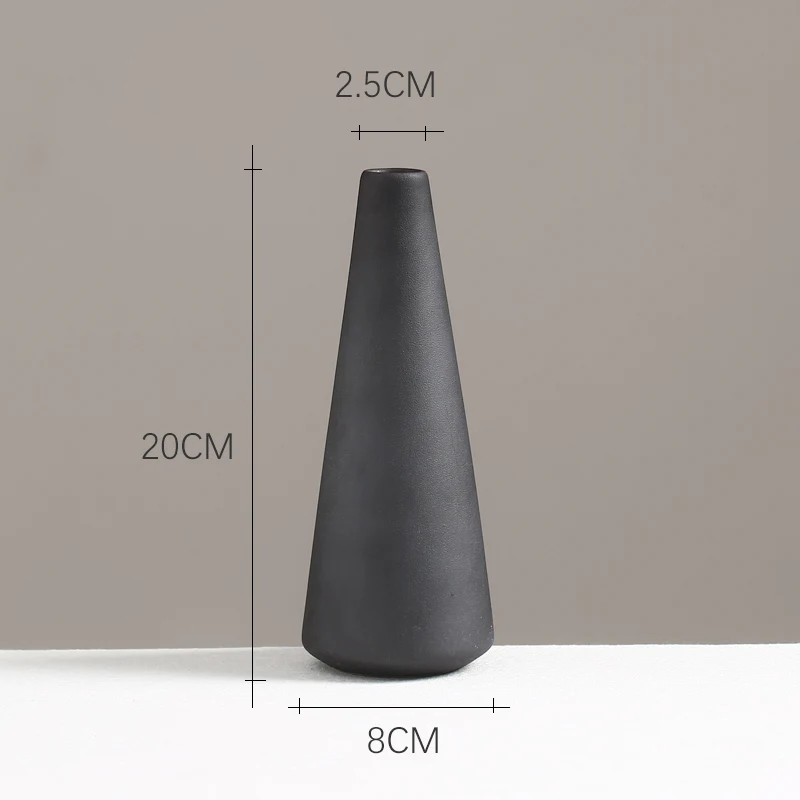 M01 Black Европейская креативная матовая керамическая ваза чёрный Настольный вазы современная модная ваза цветочный горшок домашний декор ремесла свадебное украшение - Цвет: M01 Black