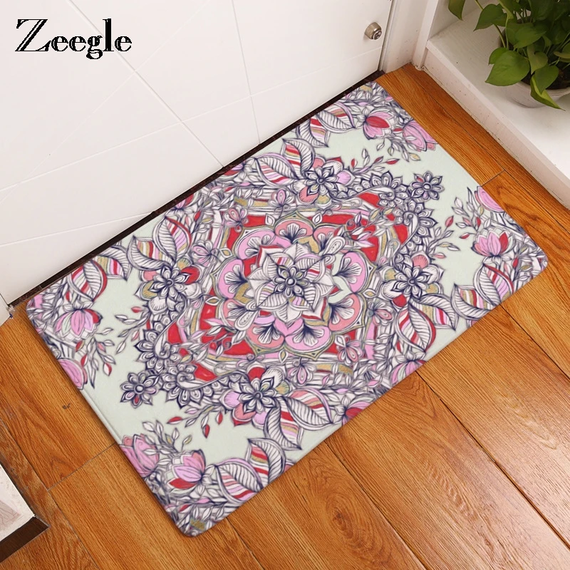 

Zeegle Geometric Abstract Printed Welcome Door Mats Kitchen Absorbent Area Rug Bedroom Bedside Mats Antil-slip Bathroom Carpet