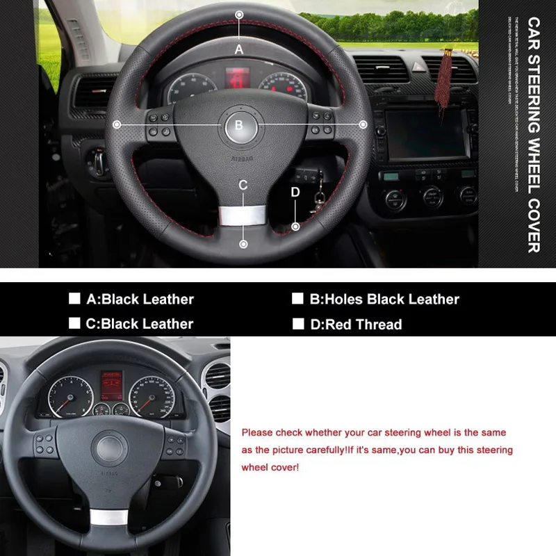 Чехол для руля VolksWagen Golf 5 Mk5 Passat B6 Tiguan 2007 2011|leather steering wheel cover|steering coverwheel cover |