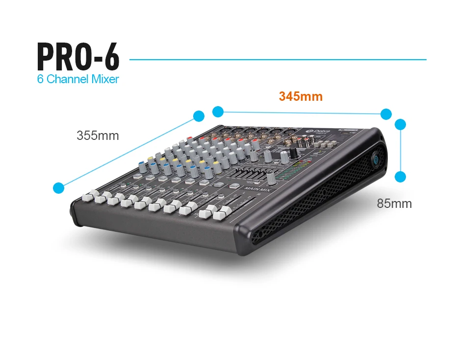Профессиональный Debra Audio PRO 6 каналов с 256 DSP звуковые эффекты Bluetooth студийный микшер аудио-DJ звуковой контроллер Interf