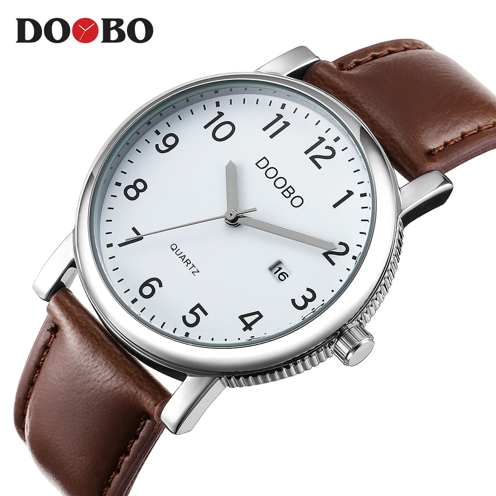 Doobo оригинальный Для мужчин кварцевые часы Reloj Hombre кожа Бизнес Часы хронограф