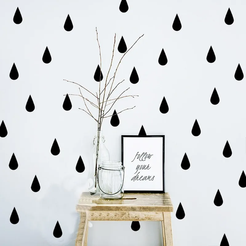 DIY Raindrop Wall Decal Vinyls 60 Raindrop/set Stickers for Kids Room Pattern Office Kitchen Decor Home Decoration |