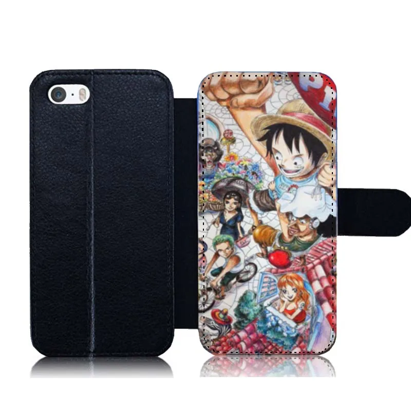 Для iPhone 7 Plus 8 Аниме one piece Luffy Shanks коллаж краска кожаный флип чехол для телефона с