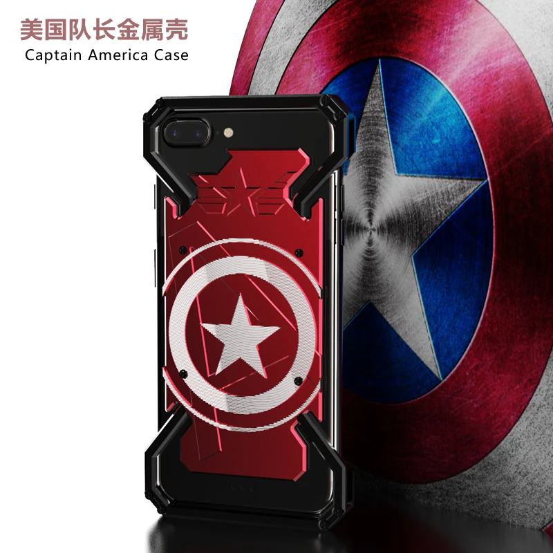 Чехол для телефона с усиленной пылью iphone 6 6s 7 8 plus Super hero Captain America металлический