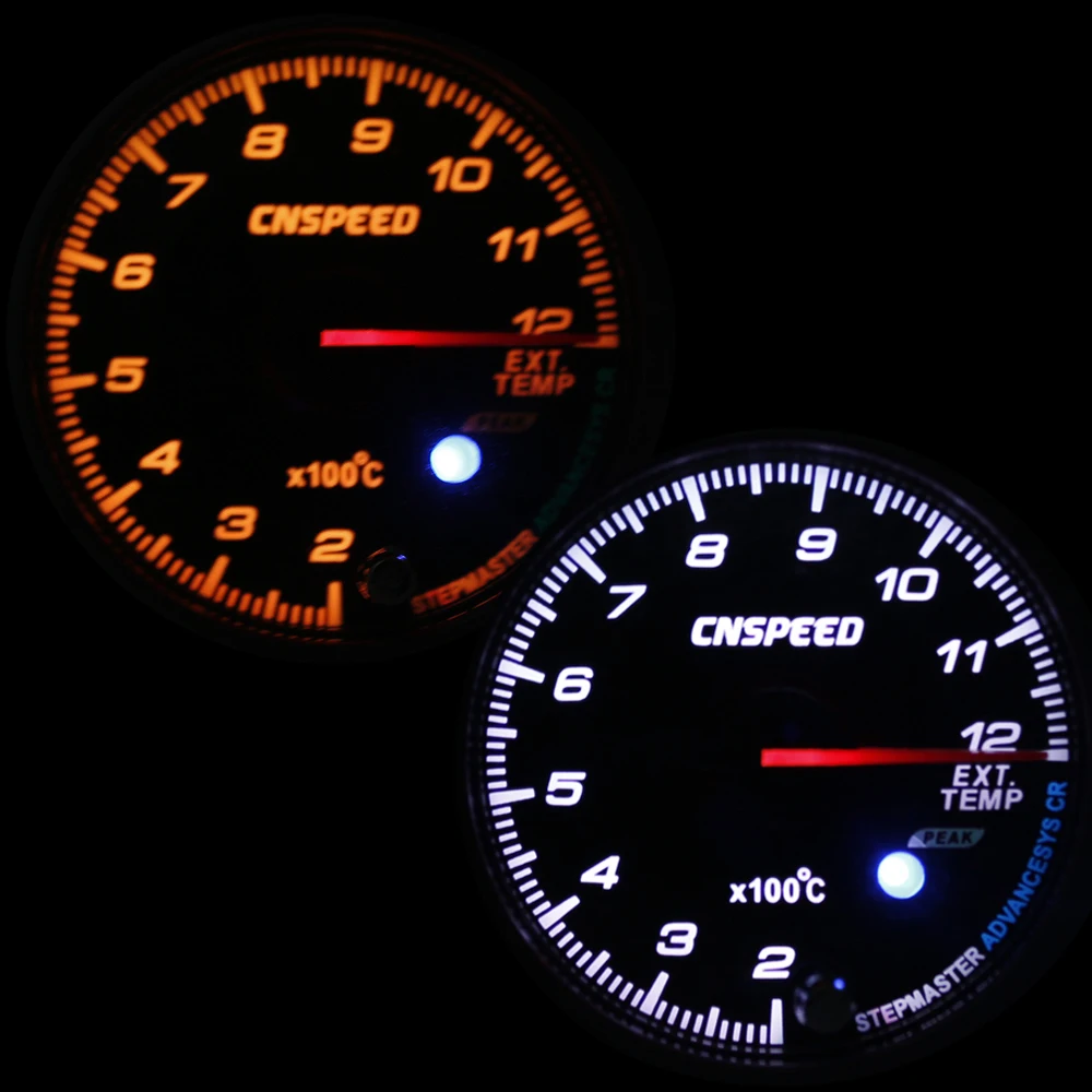 Бесплатная доставка CNSPEED 60 мм Датчик температуры выхлопного газа Белый/янтарный