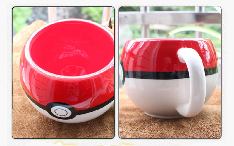 Креативные керамические кружки 320 мл кофейная кружка Pokemon Go Poke Ball Пикачу, кофейная кружка, чайная чашка для мальчика, подарок-сюрприз, красная чашка, посуда для напитков