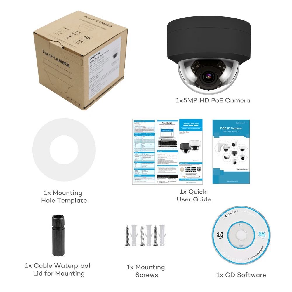 Совместимость Hikvision 5MP IP POE камера наружная/Внутренняя H.265 купольная CCTV сетевая камера широкий угол 2,8 мм 30 м ИК ONVIF