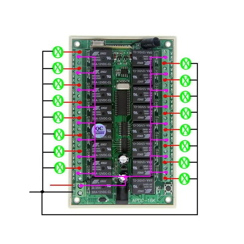 DC 12V 24V 16 CH 16CH RF Беспроводная стандартная система переключения двигателя только