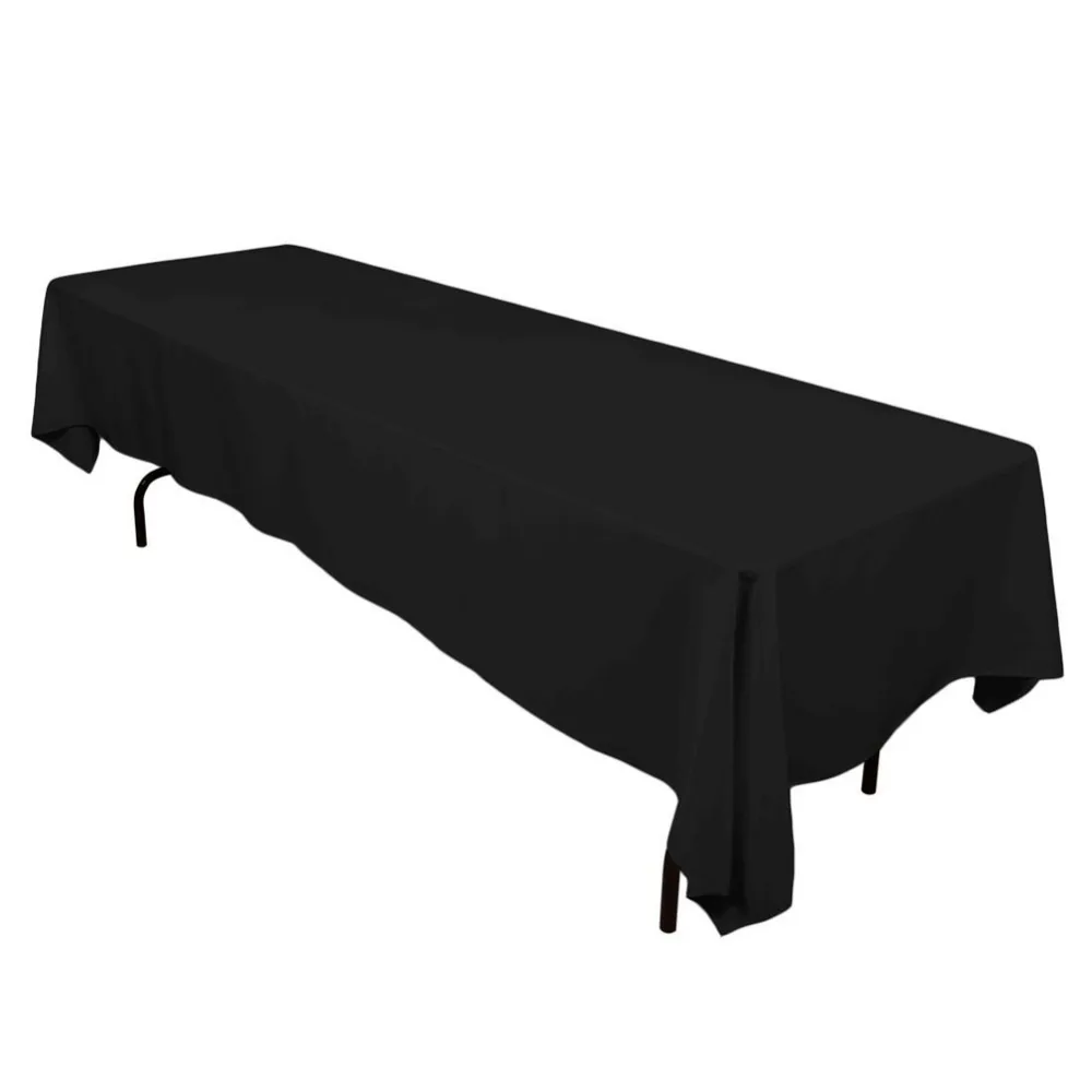 Meijuner атласная Скатерть двойной сшитый край 145 см x 304 см прямоугольная скатерть однотонный циферблат Чехлы для свадебных банкетов