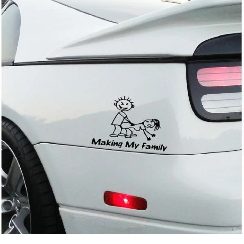 Стильная виниловая наклейка с надписью My Family Stick People|stickers jdm|car vinyl stickerfunny car |