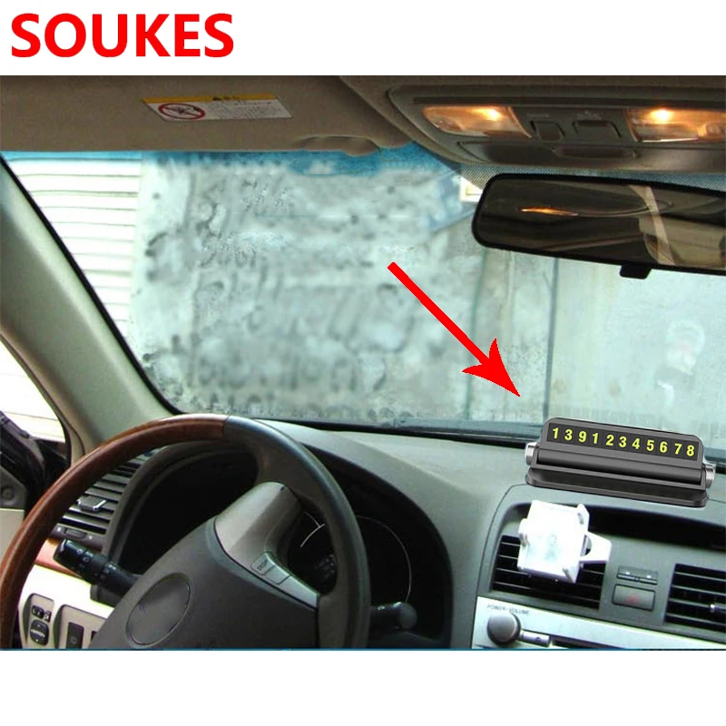 Автомобильная приборная панель карточка с телефоном для временной парковки