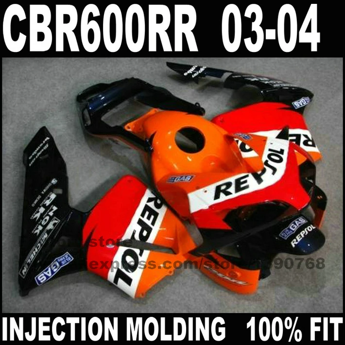 Комплект обтекателей ABS для мотоцикла 2003 2004 CBR 600 RR F5 комплект оранжевых репсола