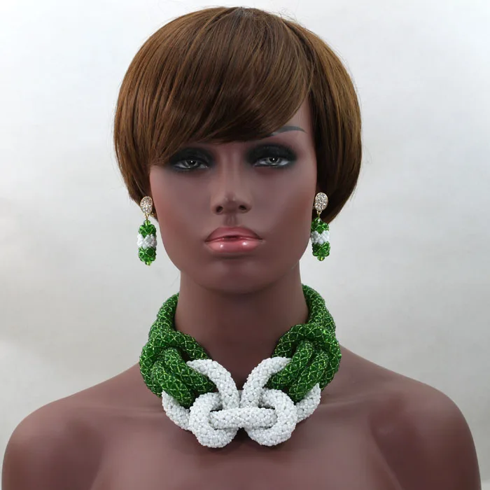 2017 модные роскошные нигерийские Африканские свадебные бусы ювелирный набор