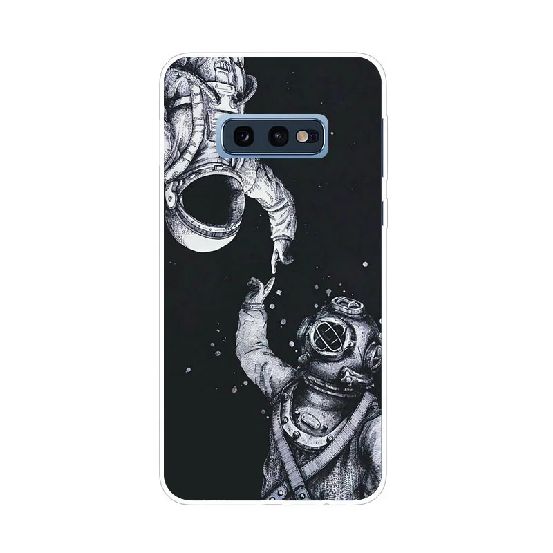 Чехол для samsung galaxy s10 lite силиконовый чехол с рисунком космонавтов из мягкого ТПУ