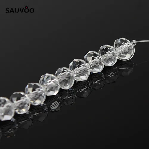 SAUVOO 2 нити/набор винтажный прозрачный граненый большой бисер 4 мм 6 8 для