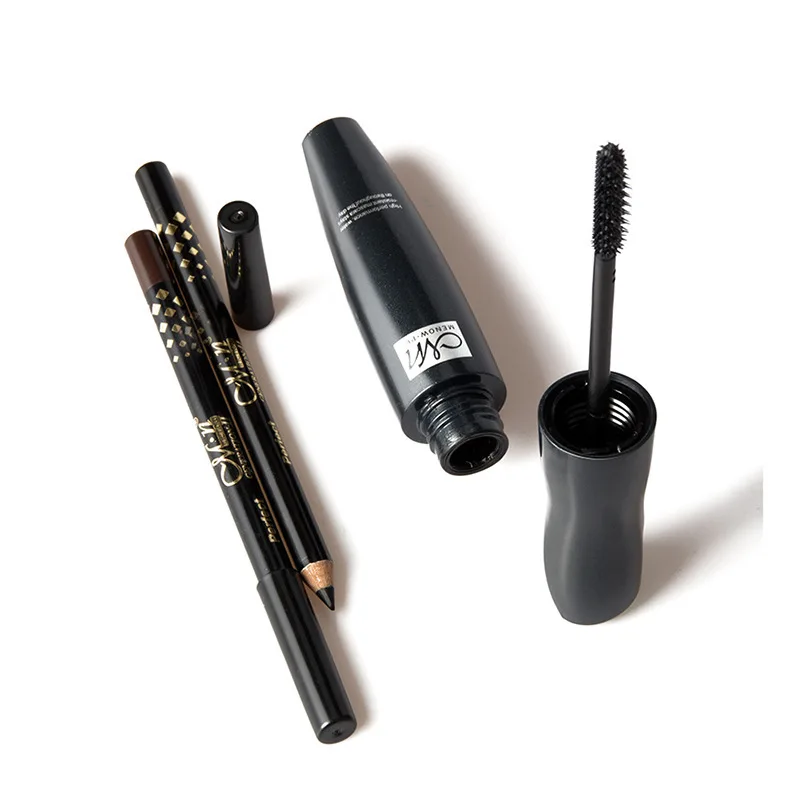 Menow Тушь для ресниц + два Eyelinr продлить ресницы Керлинг Толстые Lasting Удлиняющая
