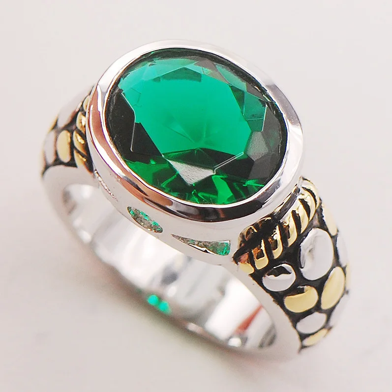 

Женское серебряное кольцо с искусственным изумрудом F732 Размер 6 7 8 9 10