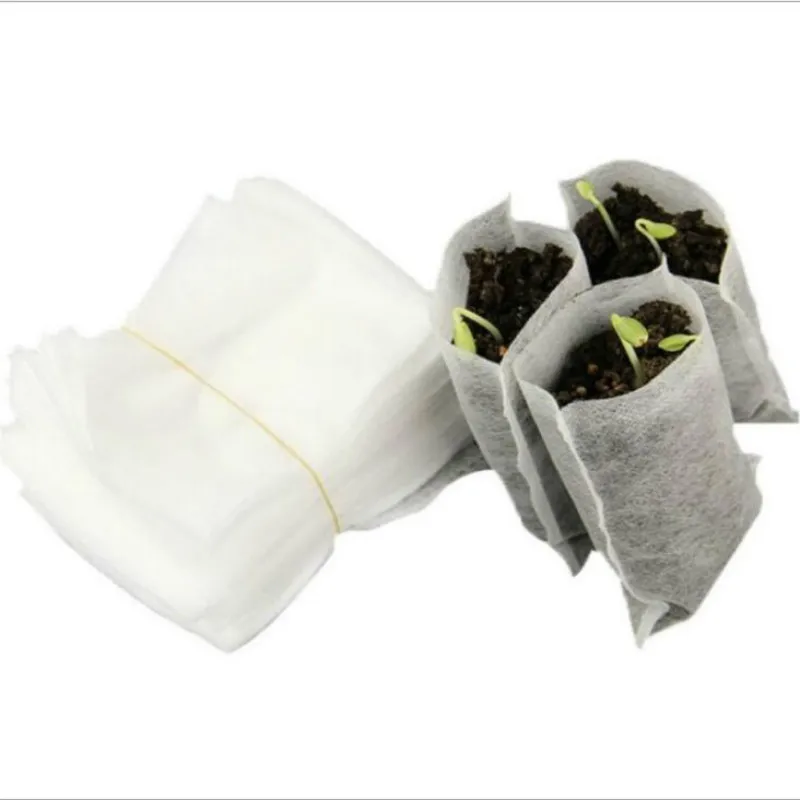 

1set=100Pcs! New non-woven fabric seedling bag 8*10cm nursery pocket for garden tool potato planting grow bag Nursery Pots