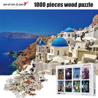 momemo the aegean sea 1000 pieces adult wooden puzzle 2mm thick landscape jigsaw puzzles for children educational toys gifts