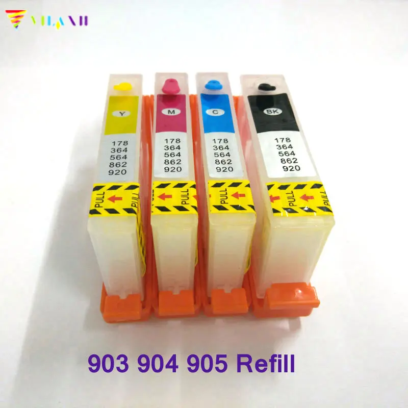 

Vilaxh refillable ink cartridge replacement For HP 905 904 903 OfficeJet 6950 6956 OfficeJet Pro 6960 6970 printer without chip