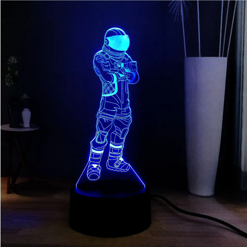 Новая иллюзия RGB игра холодный Темный Voyager астронавт 7 цветов светодиодный прикроватный USB акриловый Dec базовый ночной Светильник для настроения Прямая поставка