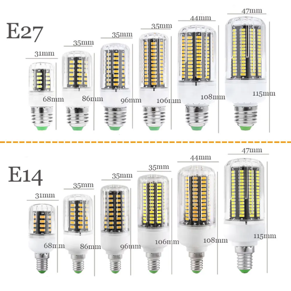 20 Вт люменов 5736 SMD Led кукурузная лампа свет E27 E14 15 12 9 7 5 Светодиодная без мерцания