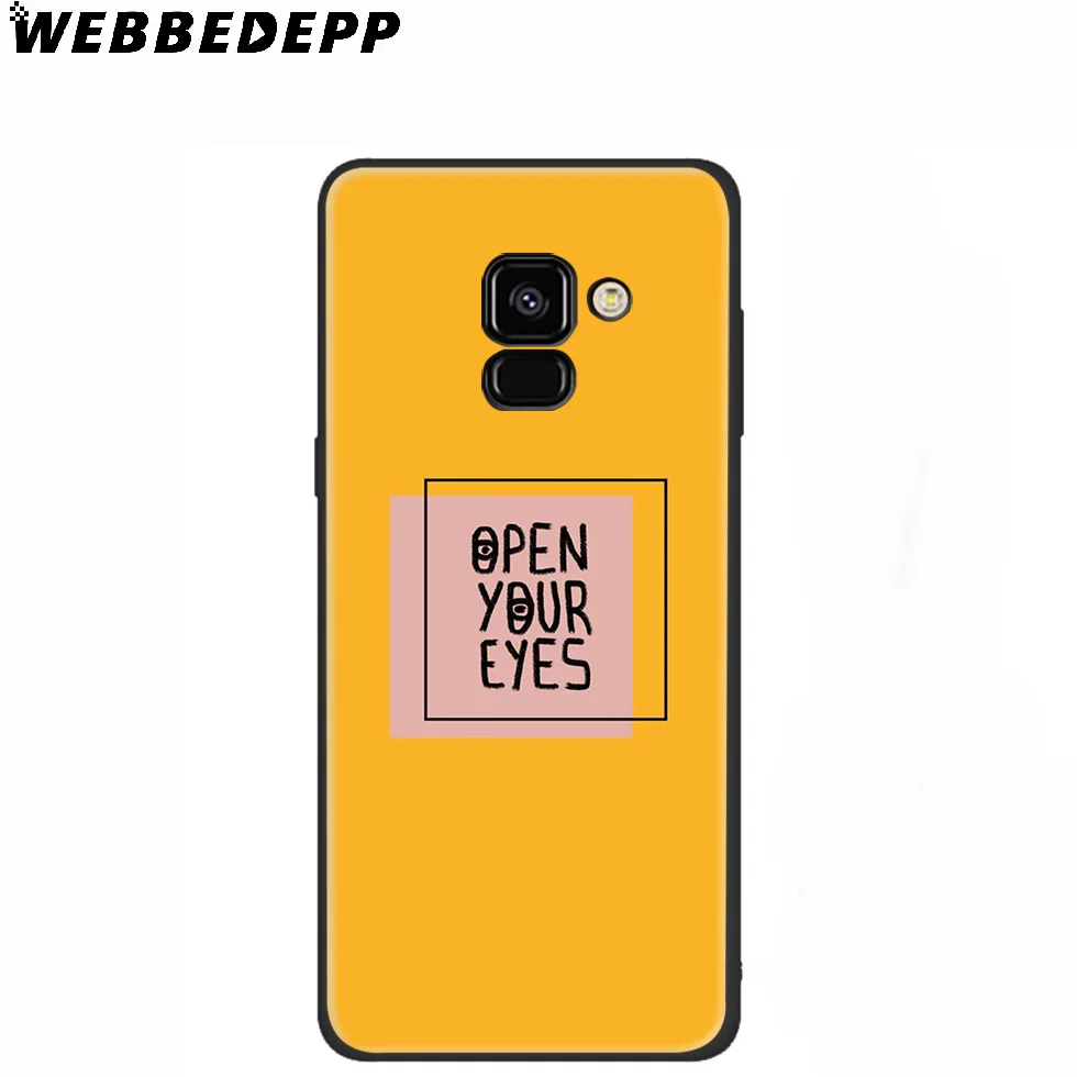 WEBBEDEPP эстетика желтый узор силиконовый чехол для Samsung Galaxy A3 A5 A6 A7 A8 A9 A10 A20 A30 A40 A50 A70