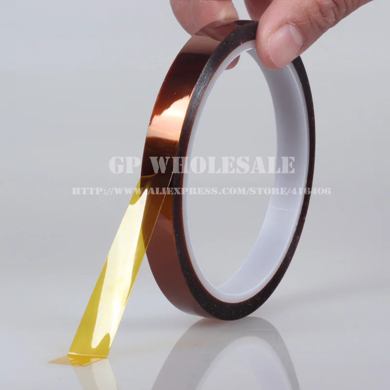 

Free shipping 10 roll/lot polyimide tape, 6mm x 33M x0.06mm, high-temp resistance polyimide tape used in BGA soldering #3014