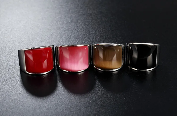 Модное серебряное максимальное цветное кольцо для женщин и мужчин