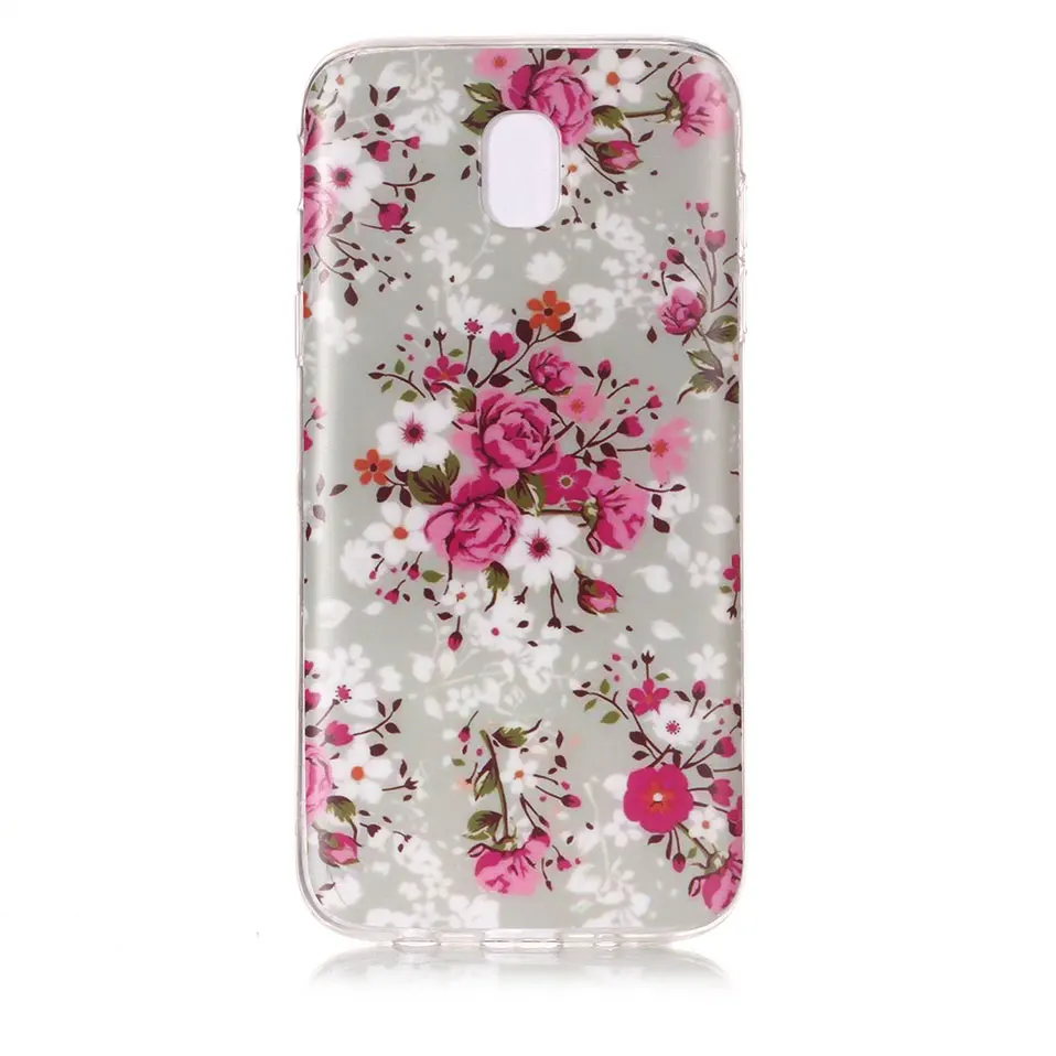 Flower Pattern Phone Case For Samsung J3 J5 J7 2017 Capa Back Cover J4 J6 J8 2018 Coque Silicone TPU Galaxy 2016 |