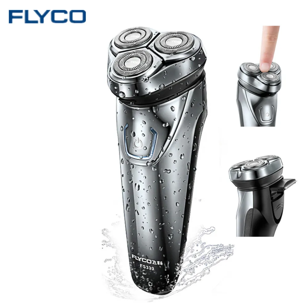 Flyco FS339 Для Мужчин's электробритва Беспроводной станок для бритья 3D плавающей режущая головка IPX7 тела Водонепроницаемый Быстрая зарядка