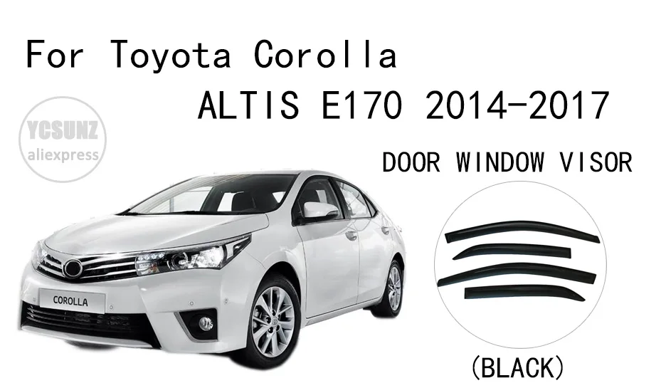 ABS боковое окно дефлекторы Ветер Дефлектор щиты козырек для toyota corolla altis corolla аксессуары YCSUNZ