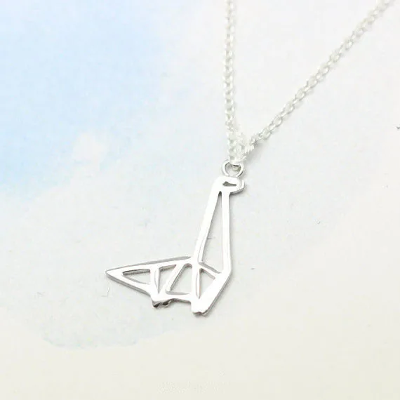 Модное ожерелье с милым бумажным динозавром простое оригами современное