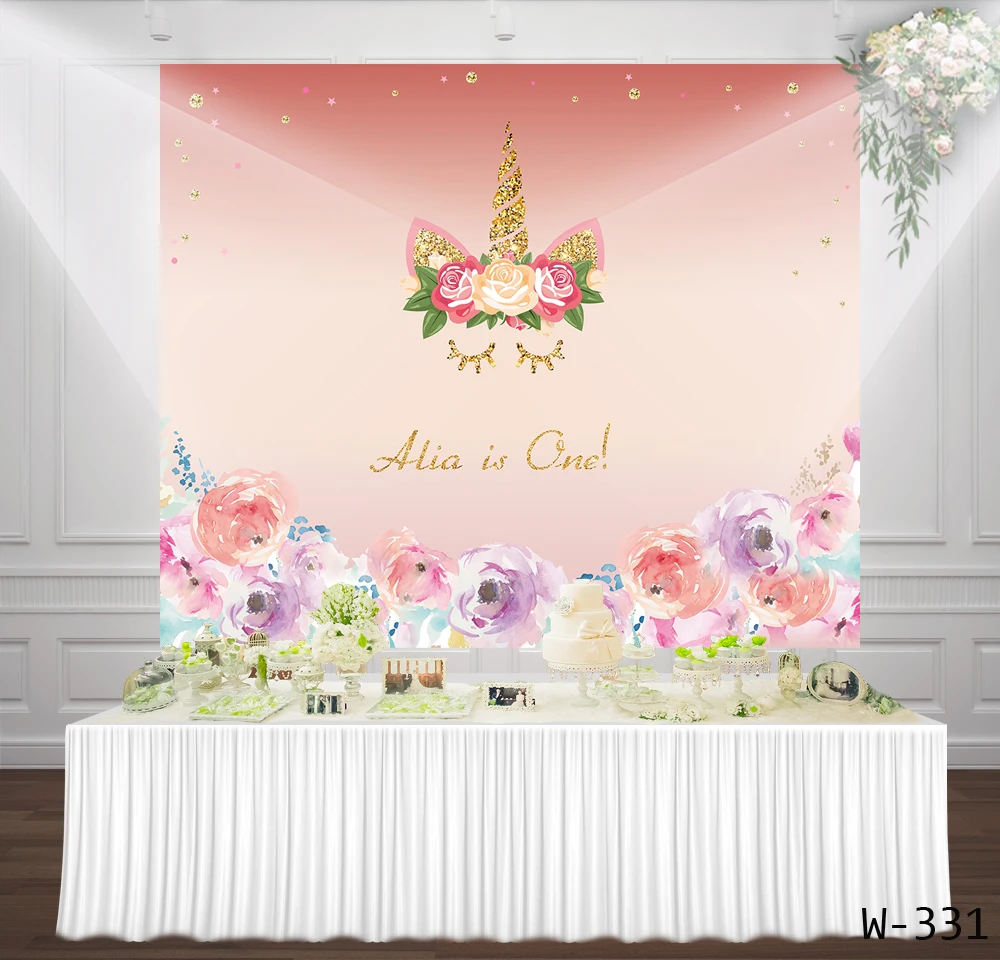 Пользовательский Единорог день рождения декорация для вечевечерние НКИ