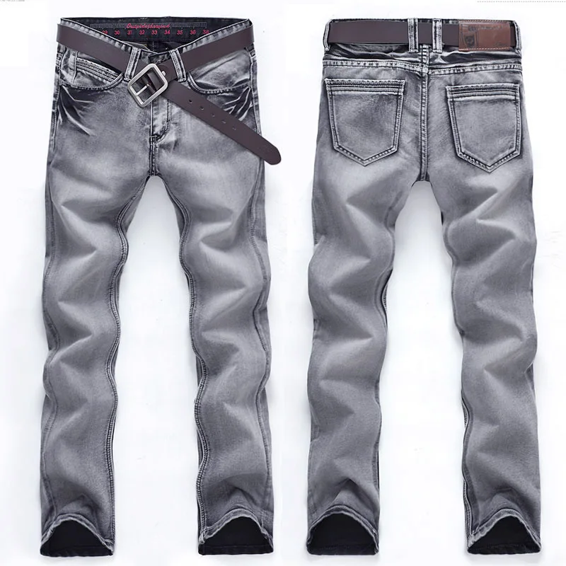 

Jeans Men Slim Summer Tide Men's Casual Gray Elastic Thin Skinny Pants Korean Trend Pants Biker jeans More Size 28-36 38